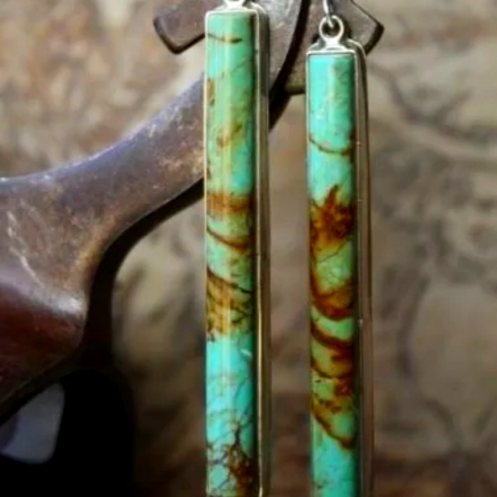 Beautiful marble  dangle drop earrings - Picture 2 of 3